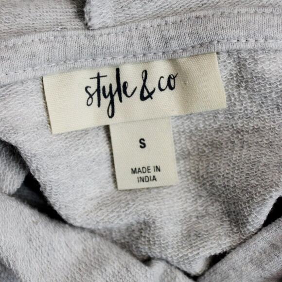 Style & Co Long Sleeve Yoga Hoodie Drawstring Embroidered Sequins Size S - Picture 5 of 9